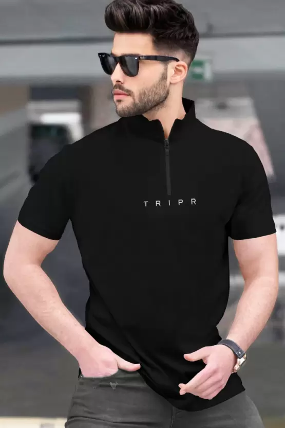 Men Solid Henley Neck Cotton T-Shirt